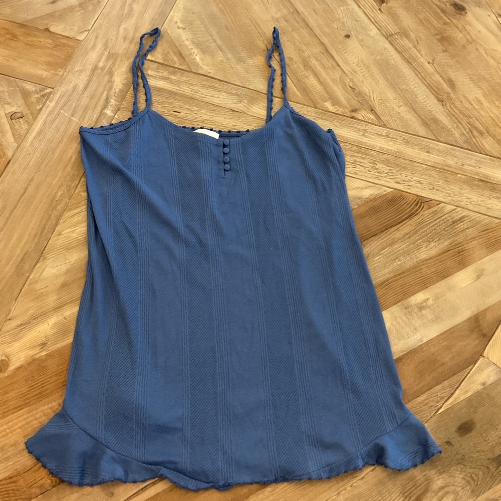 Sézane Eleonora Negligee Blue Button Front Knit Slip Dress Medium - Picture 2 of 7